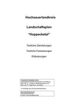 Hochsauerlandkreis Landschaftsplan “Hoppecketal”