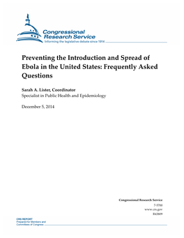 Preventing the Introduction and Spread of Ebola in the United States: Frequently Asked Questions