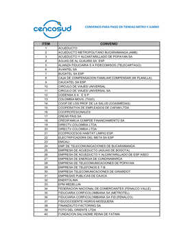Convenios Para Pago En Tiendas Metro Y Jumbo