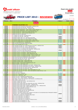 Price List 2013 - Reviewed