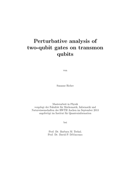 Perturbative Analysis of Two-Qubit Gates on Transmon Qubits
