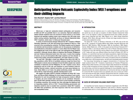 Volcanic Explosivity Index (VEI) 7 Eruptions and Their Chilling Impacts GEOSPHERE; V