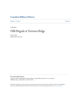 Fifth Brigade at Verrieres Ridge