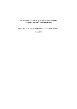 The Role of National Qualifications Systems in Promoting Lifelong Learning