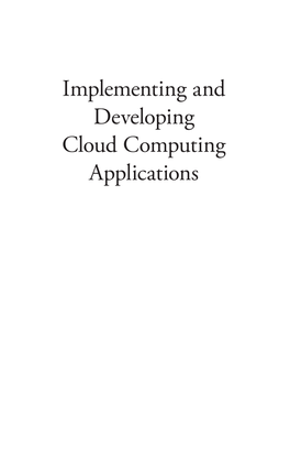 Implementing and Developing Cloud Computing Applications [2011]