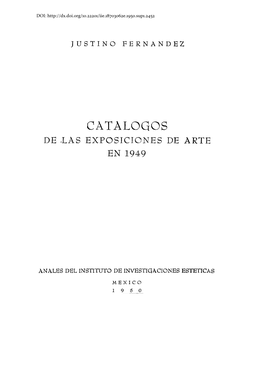 Catalogos De ,Las Exposiciones De Arte En 1949