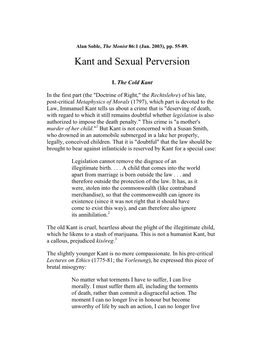 Kant and Sexual Perversion