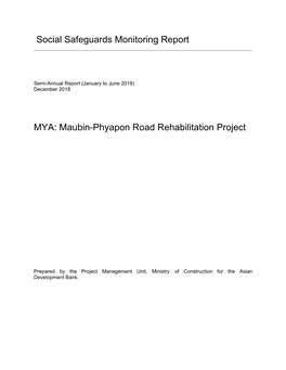 47086-002: Maubin-Phyapon Road Rehabilitation Project