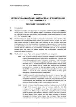 Me/6659/16 Anticipated Acquisition by Just Eat.Co.Uk of Hungryhouse