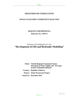 “Development of GIS and Hydraulic Modelling”