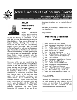 December 2010 Newsletter