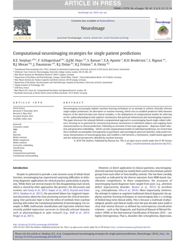 Computational Neuroimaging Strategies for Single Patient Predictions