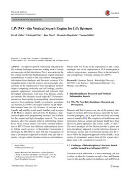 LIVIVO – the Vertical Search Engine for Life Sciences