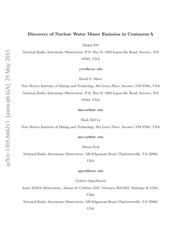 Nuclear Water Maser Emission in Centaurus A