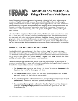 Using a Two-Tense Verb System