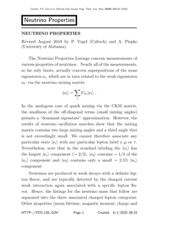 Neutrino Properties