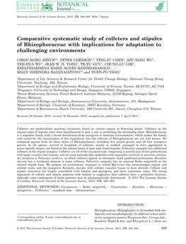 Comparative Systematic Study of Colleters and Stipules of Rhizophoraceae with Implications for Adaptation to Challenging Environments