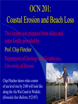 OCN 201: Coastal Erosion and Beach Loss