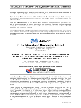 Melco International Development Limited