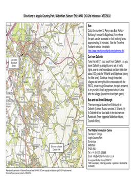 Directions to Vogrie Country Park, Midlothian. Satnav: EH23 4NU