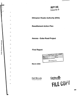 Assosa - Guba Road Project Public Disclosure Authorized