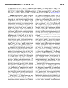 Sampling South Pole-Aitken Basin to Determine the Age of the Impact Event and Test the Cataclysm Hypothesis