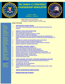 Fbi Tampa Ci Strategic Partnership Newsletter