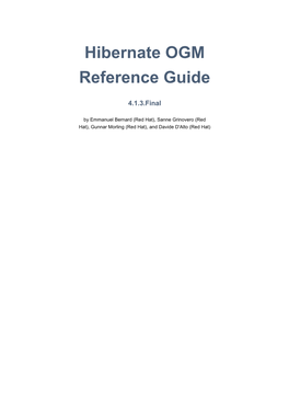 Hibernate OGM Reference Guide