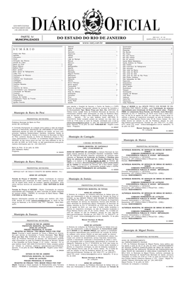 Diario Oficial Do Estado Do Rio De Janeiro, Jornal De PREFEITURA MUNICIPAL H T T P : / / W W W