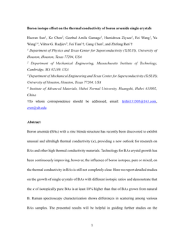 Boron Isotope Effect on the Thermal Conductivity of Boron Arsenide Single Crystals