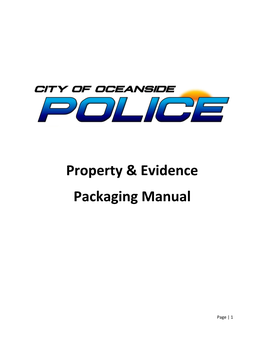 Property & Evidence Packaging Manual