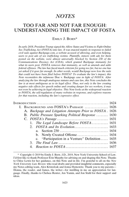 Understanding the Impact of Fosta