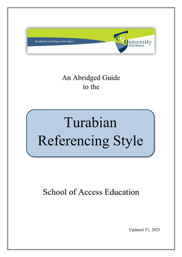 Turabian Referencing Style