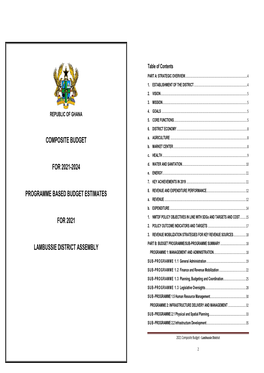 Composite Budget for 2021-2024 Programme Based