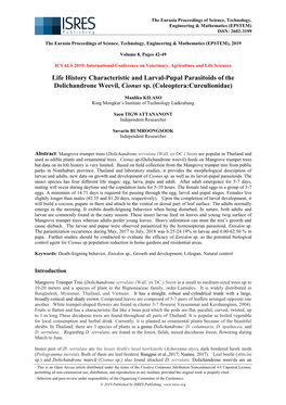 Life History Characteristic and Larval-Pupal Parasitoids of the Dolichandrone Weevil, Cionus Sp