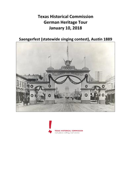 Texas Historical Commission German Heritage Tour January 10, 2018