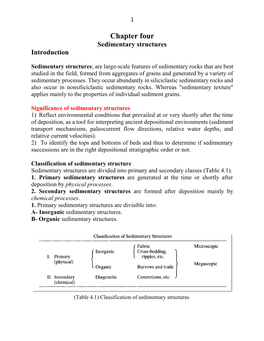 Chapter Four Sedimentary Structures Introduction