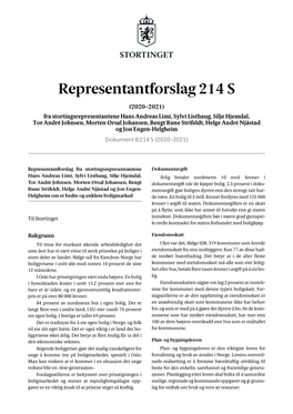 Representantforslag 214 S