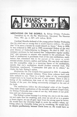 MEDITATIONS on the GOSPELS. by Bishop Ottokar Prohoszka. Translation by M