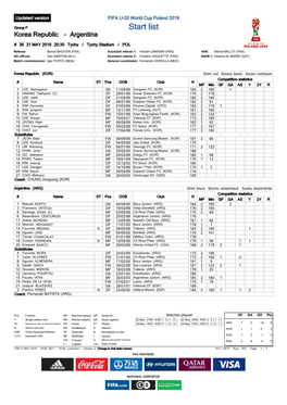 MD9 121024 Korea Republic Argentina FIFA Core Startlist Extended