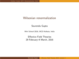 Wilsonian Renormalization