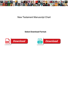 New Testament Manuscript Chart