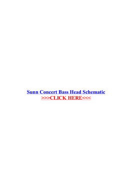 Sunn Concert Bass Head Schematic