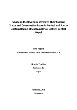 Eastern Region of Sindhupalchok District, Central Nepal