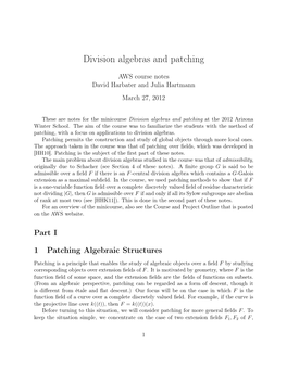 Division Algebras and Patching