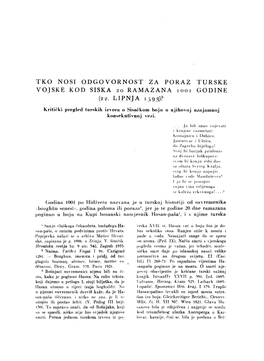 Tko Nosi Odgovornost Za Poraz Turske Vojske Kod Siska 20 Ramazana 1001 Godine (22