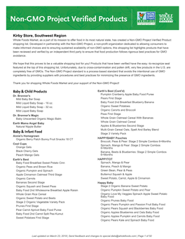 Non-GMO Project Verified Products