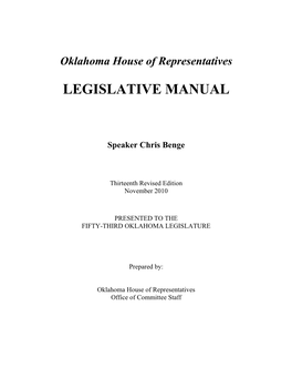 Legislative Manual