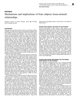 Mechanisms and Implications of Bone Adipose Tissue-Mineral Relationships