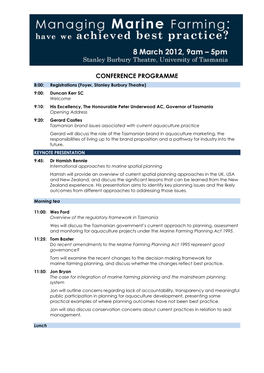 Conference Programme